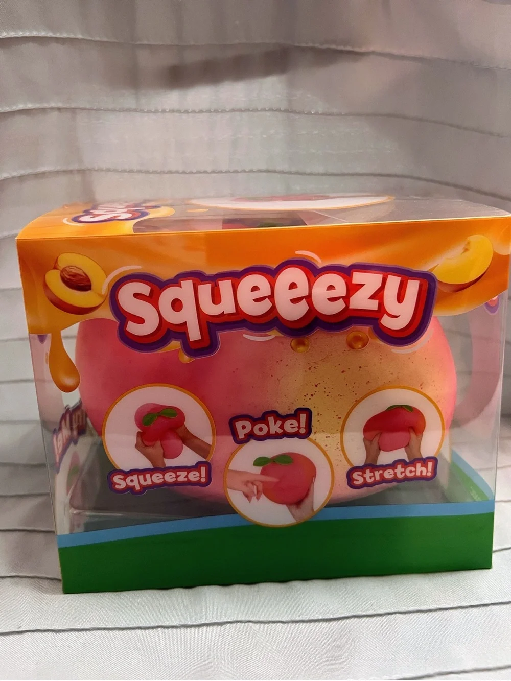 Sunny Days- Squeeezy Peach- Pink- Squishy Fidget Sensory Fruit Toy- Toymendous